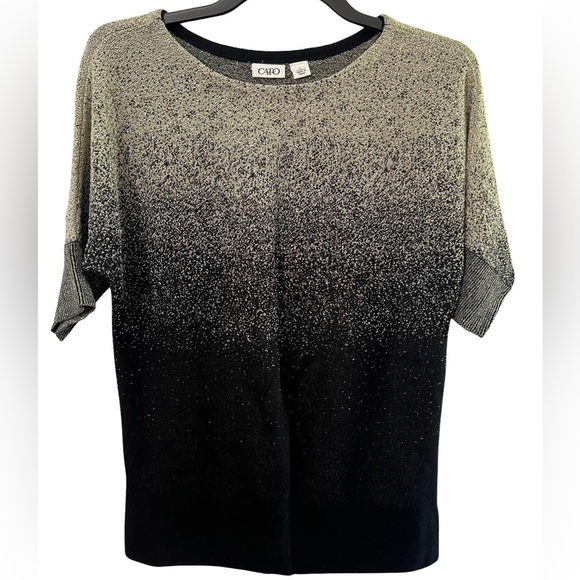 Cato Tops - Black and gold metallic sweater